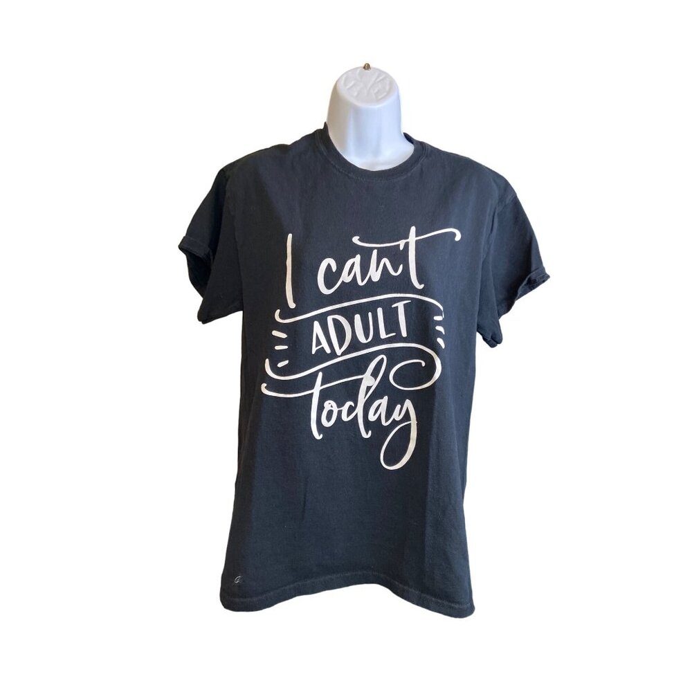 Gildan Medium Black Graphic T Shirt I Cant Adult Today Streetwear